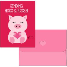valentine print and cut pig