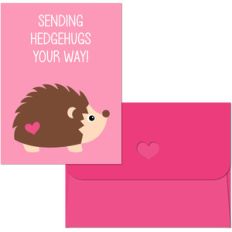 valentine print and cut hedgehog