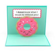 pop up card valentine donut