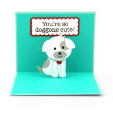 pop up card valentine dog