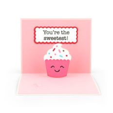 pop up card valentine cupcake