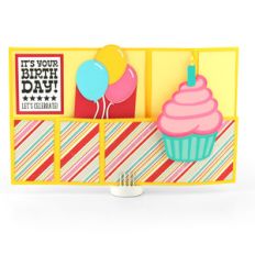 wiper card birthday cupcake
