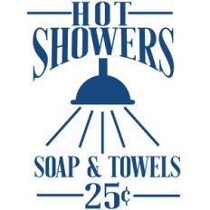 hot showers sign