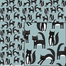 black and white tuxedo cats pattern