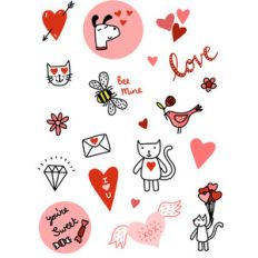 cute valentines stickers