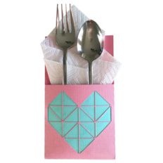 heart flatware holder