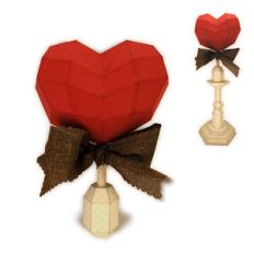 heart 3d puffy 3d on a stick