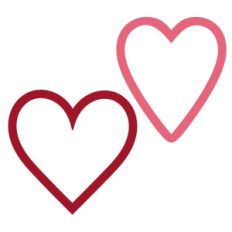 2 heart outlines