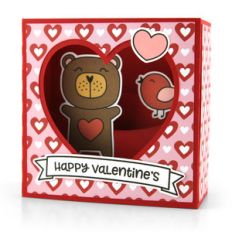 shadow box card scene valentine bear