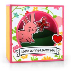 shadow box card scene valentine bunny