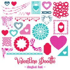 valentine doodle font