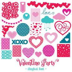valentine party dingbat font