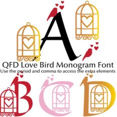 qfd love bird monogram font