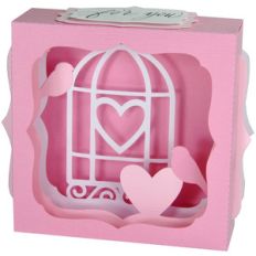 love bird valentine gift card box
