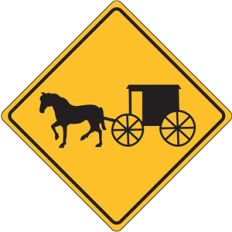 horse and buggy sign