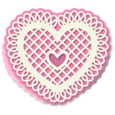 heart doily shaped easel 6x6 card