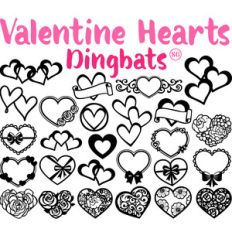 sg valentine hearts dingbats