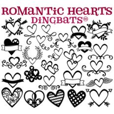 sg romantic hearts dingbats