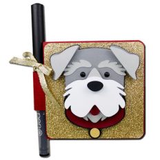 schnauzer double sticky note holder