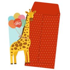 giraffe birthday card and envelope