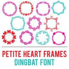 petite heart frames dingbat font