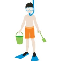 Jacob paper doll beach set
