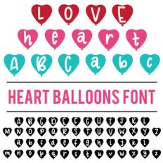 heart balloon font