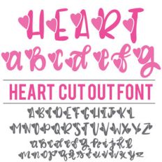 heart cut out font