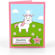 light up card unicorn