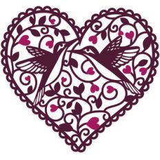 valentines love heart birds