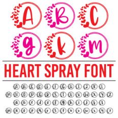 heart spray font