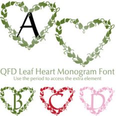 qfd leaf heart monogram font