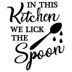 in kitchen lick spoon