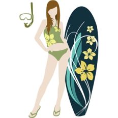 Jane paper doll beach set