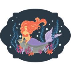 mermaid flat card
