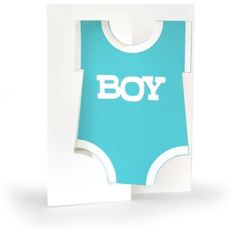 3d flip swing card boy onesie