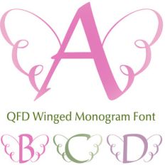 qfd winged monogram font