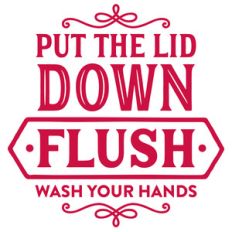 flush bathroom sign