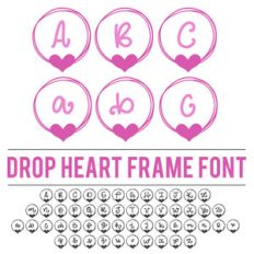 drop heart frame font