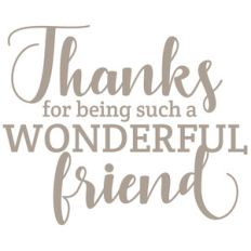 thanks for being such a wonderful friend
