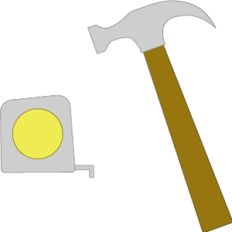 tape measure and hammer