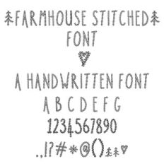 farmhouse stitched font