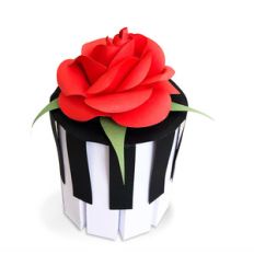 piano tube box with 3d rose