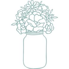 mason jar with flowers