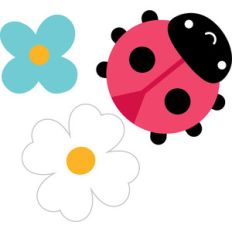 flowers and ladybug