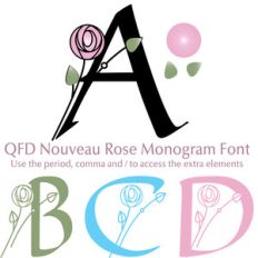 qfd nouveau rose monogram font