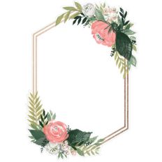 floral hexagon invite