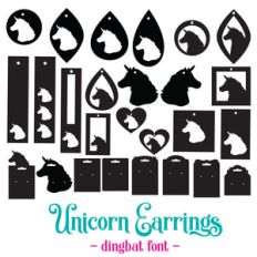 unicorn earrings font