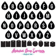 alphabet drop earrings font