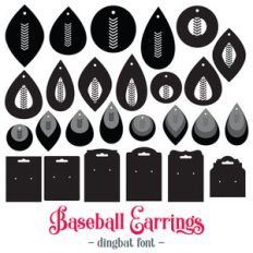baseball earring font